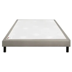 Epeda Sommier CONFORT FERME DECO NATURE 100x200 Tissu gris foncé Lattes* Sommier