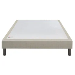 Epeda Sommier CONFORT MEDIUM DECO NATURE 90x200 Tissu gris foncé Lattes* Sommier