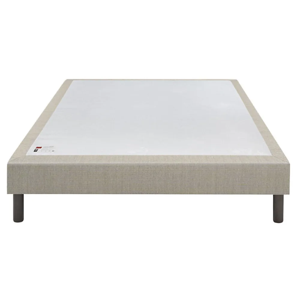 Epeda Sommier CONFORT MEDIUM DECO NATURE 90x200 Tissu gris foncé Lattes* Sommier