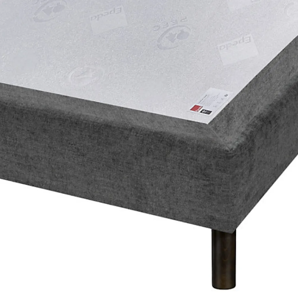 Epeda Sommier CONFORT MEDIUM DECO NATURE 90x200 Tissu gris foncé Lattes* Sommier