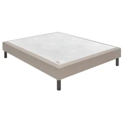 Epeda Sommier CONFORT MEDIUM DECO NATURE 90x200 Tissu gris foncé Lattes* Sommier