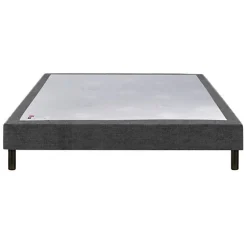 Epeda Sommier CONFORT MEDIUM DECO NATURE 90x200 Tissu gris foncé Lattes* Sommier