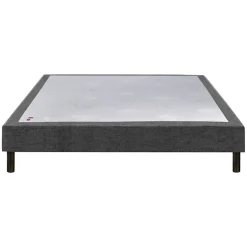 Epeda Sommier CONFORT MEDIUM DECO NATURE 90x200 Tissu gris foncé Lattes* Sommier