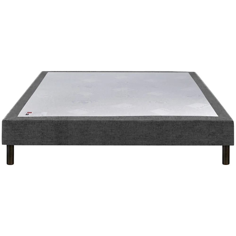 Sommier CONFORT MEDIUM DECO NATURE 200x200 Tissu gris foncé Lattes>Epeda Discount