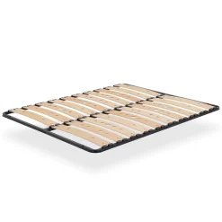 Monmobilierdesign Sommier Ergonomique à Lattes Larges Et Flexibles En Bois De Bouleau 200x200 Cm Sans Pieds* Sommier