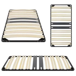 Monmobilierdesign Sommier Ergonomique à Lattes Avec Zone Lombaire Renforcée 80x200 Cm* Sommier