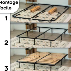 Sommier Ergonomique à Lattes Larges Et Flexibles En Bois De Bouleau 180x200 Cm Avec Pieds>Monmobilierdesign Best