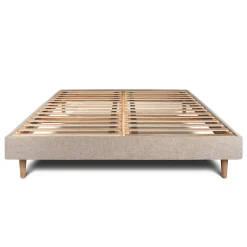 Sommier Kit Tissu Beige brun 135x190 H29cm><noscript><img width=