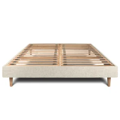 Sommier Kit Tissu Beige clair 160x200 H29cm><noscript><img width=