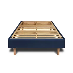 Sommier Kit Velours Bleu 90x200 H29cm>Sommeil De Plomb New