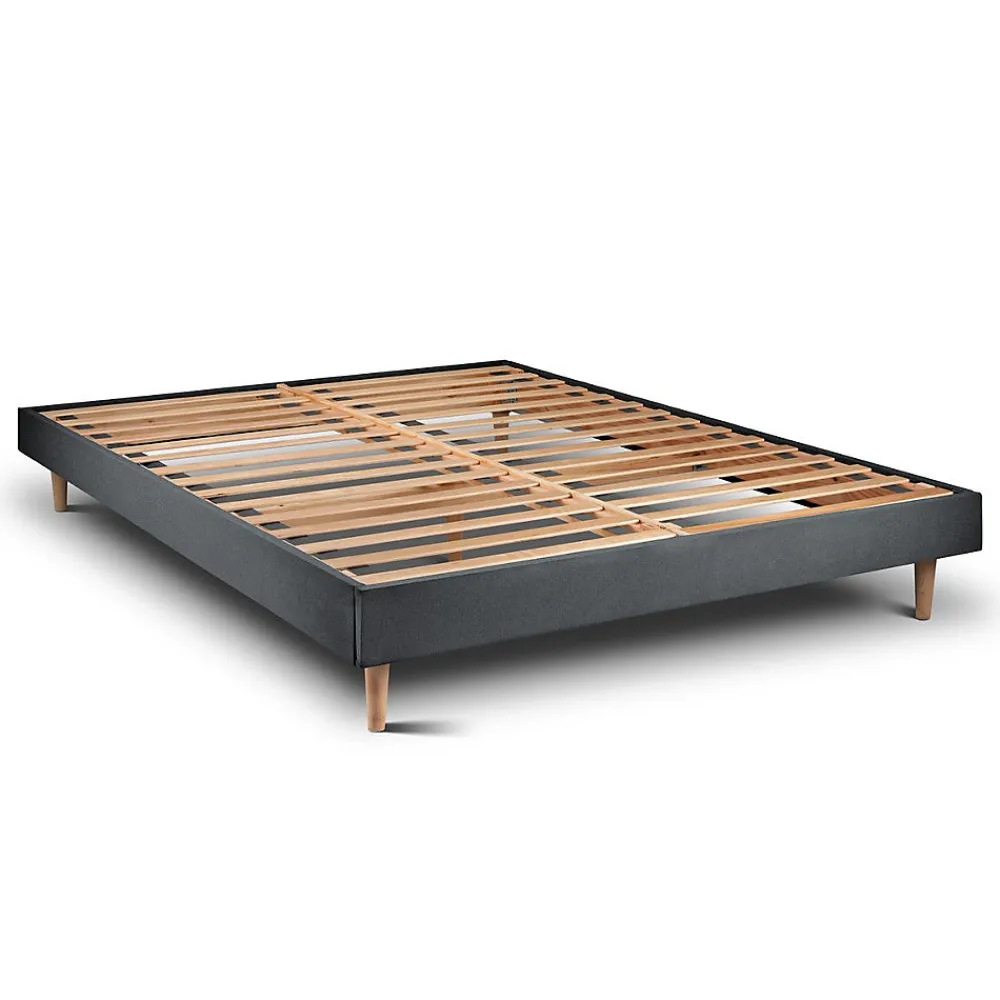 Sommier Kit Velours Gris anthracite 135x190 H29cm>Sommeil De Plomb Online