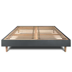 Sommier Kit Velours Gris anthracite 135x190 H29cm><noscript><img width=