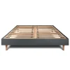Sommeil De Plomb Sommier Kit Velours Gris anthracite 140x190 H29cm* Sommier
