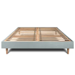 Sommier Kit Velours Gris bleuté 140x190 H29cm><noscript><img width=