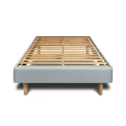 Sommier Kit Velours Gris bleuté 90x200 H29cm>Sommeil De Plomb