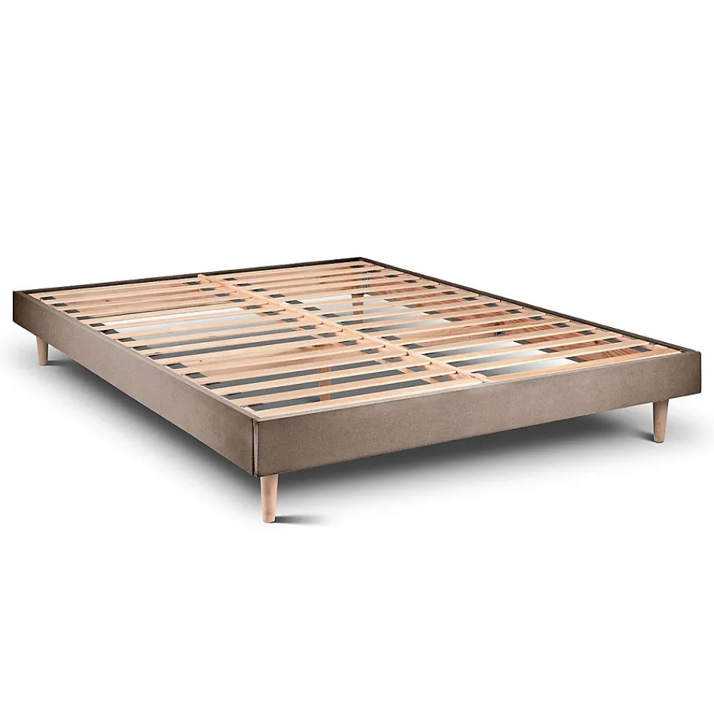 Sommier Kit Velours Taupe 160x200 H29cm>Sommeil De Plomb Sale