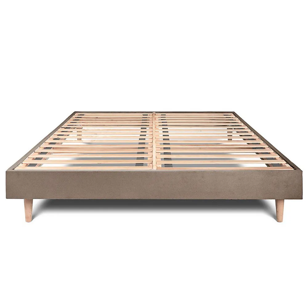 Sommier Kit Velours Taupe 160x200 H29cm>Sommeil De Plomb Sale