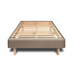 Sommier Kit Velours Taupe 90x200 H29cm>Sommeil De Plomb Sale