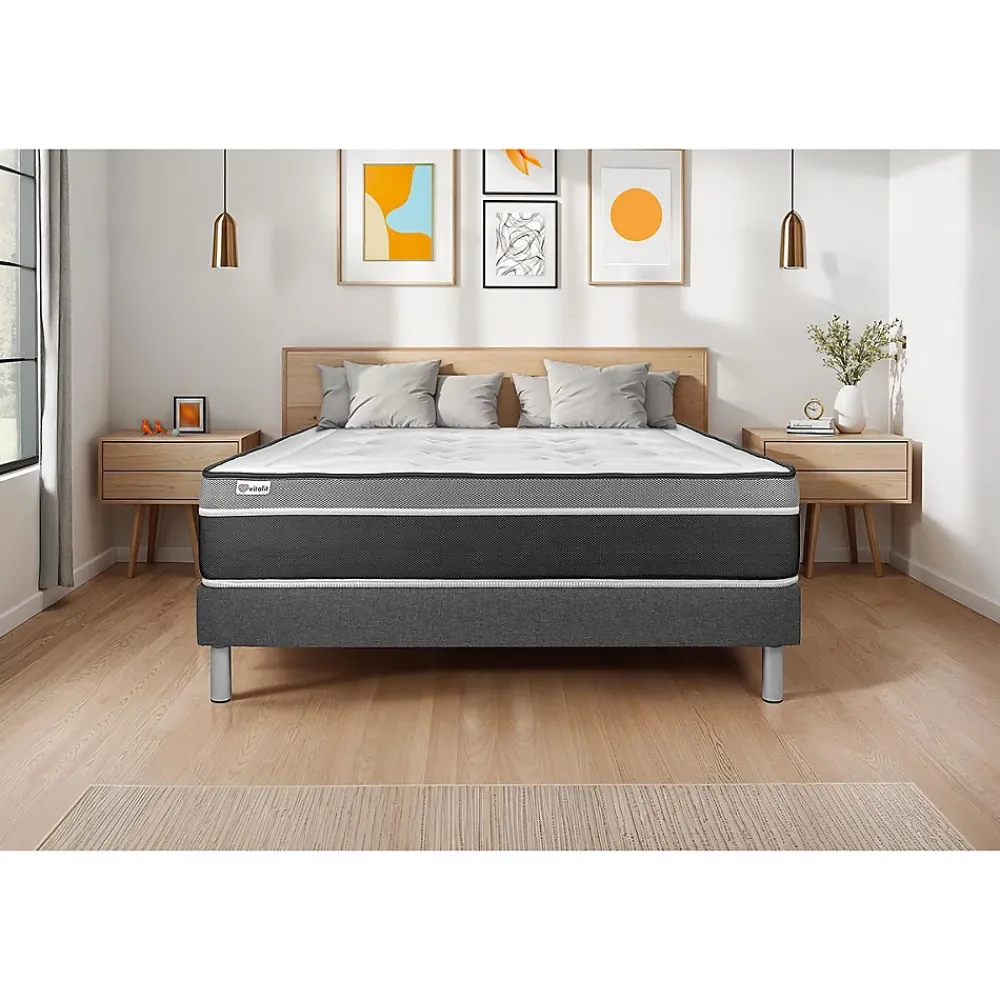 Vitalit Sommier KIT VITAL'SOM Gris 180 x 200 cm* Sommier