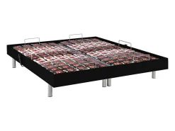 Sommier électrique de relaxation déco 2x65 plots - 2 x 80 x 200 cm - Noir - NAFURI de YSMÉE><noscript><img width=