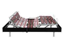 Sommier électrique de relaxation déco 2x65 plots - 2 x 80 x 200 cm - Noir - NAFURI de YSMÉE><noscript><img width=
