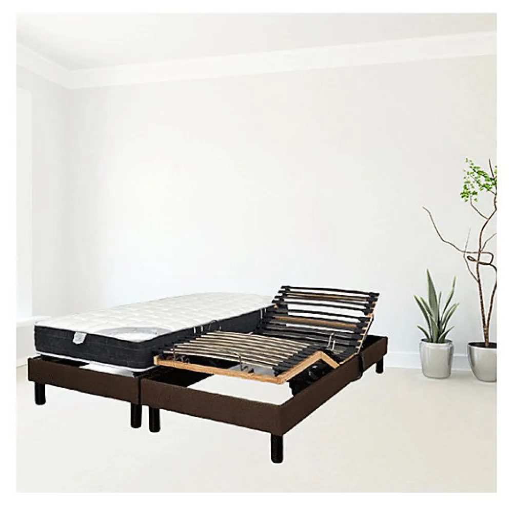 Sommier électrique DETENTE MARRON 2x90x200 Lattes>Essenzia Zen Clearance