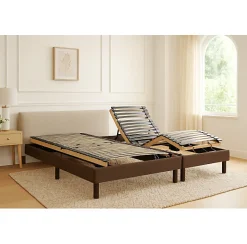 Sommier électrique DETENTE MARRON 90x200 Lattes><noscript><img width=