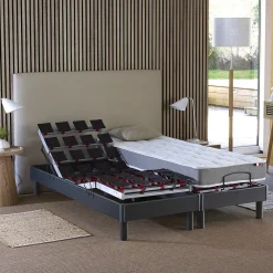 Idliterie Sommier électrique et matelas mousse à mémoire forme 90x190* Ensemble Sommier Et Matelas