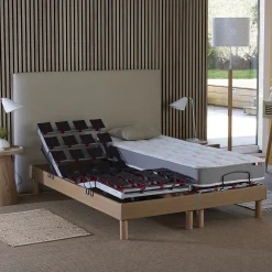 Sommier électrique matelas mousse mémoire forme 2x90 x200><noscript><img width=