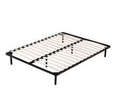 Sommier Metal 140x190 - Cadre à lattes Julie - Épaisseur métal 1,2 mm - 14 lattes en 9 mm - Pieds 29 cm - Longévité et durabilité><noscript><img width=