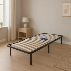 King Of Dreams Sommier noir - 70x190 cm - cadre a lattes renforce - reglable - montage facile - confort optimal - usage quotidien* Sommier