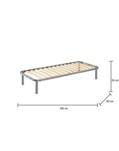 Sommier simple Agos, Sommier à lattes orthopédique, 100% Made in Italy, 80x190h 31 cm><noscript><img width=