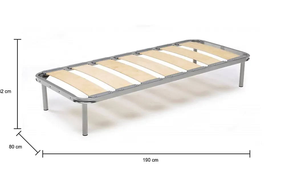 Talamo Italia Sommier simple Arthurista, Sommier orthopédique à lattes larges, 100% Made in Italy, 80x190h 31 cm* Sommier