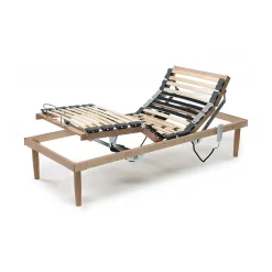 Sommier simple Dbuz, sommier à lattes en bois avec moteur, sommier orthopédique inclinable motorisé, 80x190h 34 cm>Talamo Italia Hot
