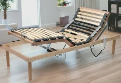 Sommier simple Dbuz, sommier à lattes en bois avec moteur, sommier orthopédique inclinable motorisé, 80x190h 34 cm>Talamo Italia Hot