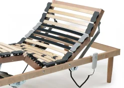 Sommier simple Dbuz, sommier à lattes en bois avec moteur, sommier orthopédique inclinable motorisé, 80x190h 34 cm><noscript><img width=