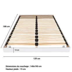 Weber Industries Sommier sur pied SOMKIT 140x190 / Blanc* Sommier