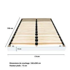 Weber Industries Sommier sur pied SOMKIT 180x200 / Blanc* Sommier