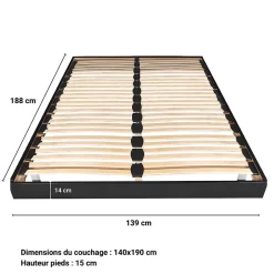 Weber Industries Sommier sur pied SOMKIT 140x190 / Noir* Sommier
