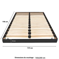 Sommier sur pied SOMKIT 160x200 / Noir><noscript><img width=