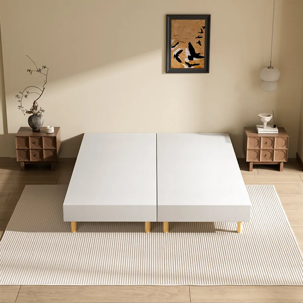 Sommier tapissé 160x200 cm(2x80x200), 12 pieds pour un maintien stable, hauteur 29 cm, housse amovible incluse>Teeno Online