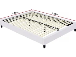 Habitat Et Jardin Sommier tapisser à lattes - 140 x 190 cm - 20 lattes - Blanc* Sommier