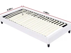 Sommier tapissier à lattes - 90 x 190 cm - 20 lattes - Blanc>Habitat Et Jardin Discount