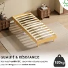Teeno Sommier Tapissier à Lattes 80x200cm Blanc, 6 pieds* Sommier