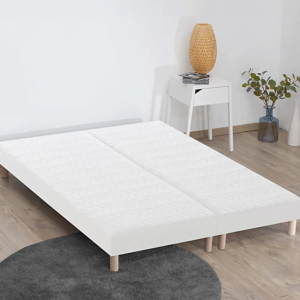 Sommier tapissier à lattes blanc 2x90x200>Idliterie Sale