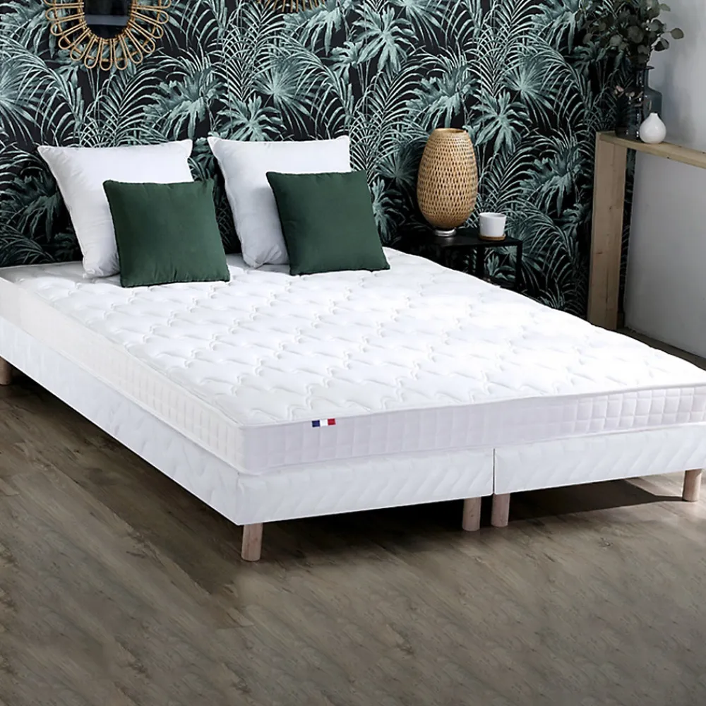 Sommier tapissier à lattes blanc 2x90x200>Idliterie Sale