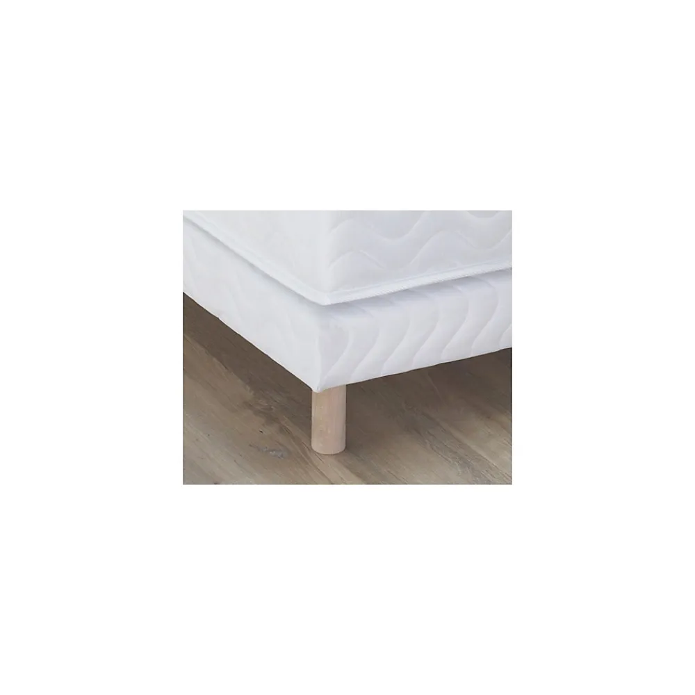 Sommier tapissier à lattes blanc 2x90x200>Idliterie New