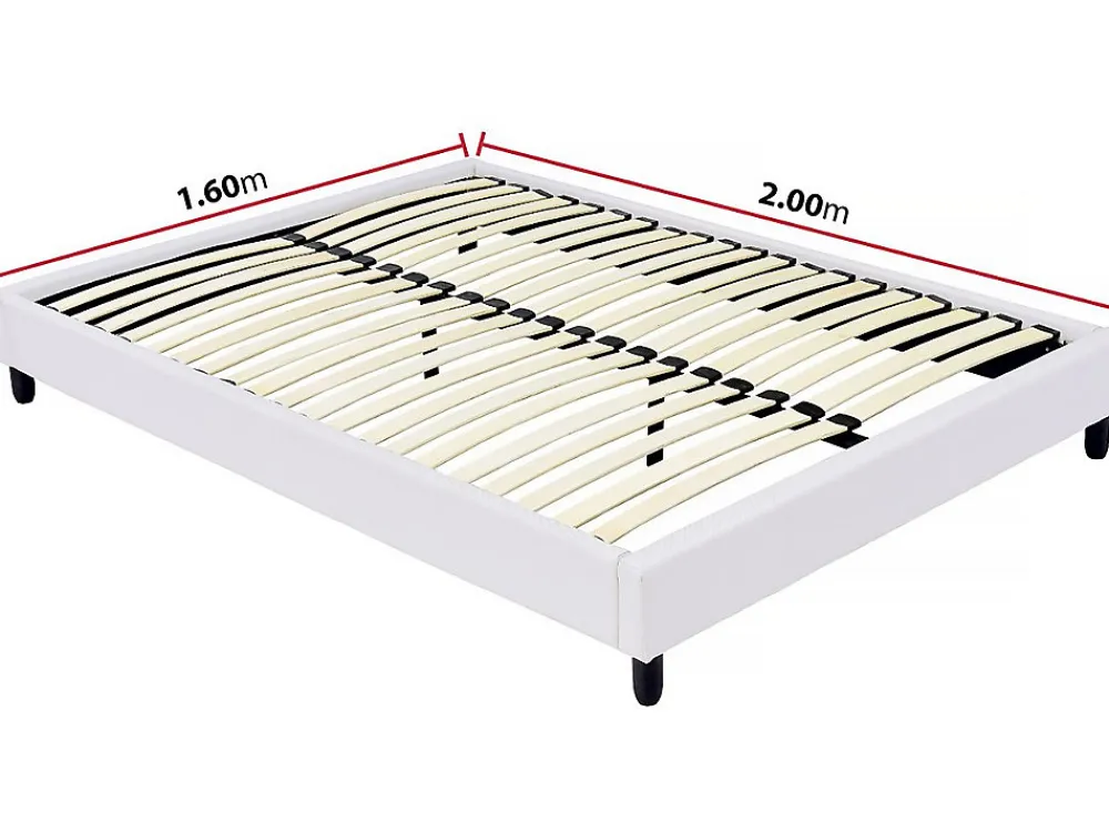 Sommier tapissier à lattes - 160 x 200 cm - 20 lattes - Blanc>Habitat Et Jardin Online