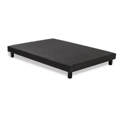 Deko Dream Sommier tapissier a lattes 160 x 200 - Bois massif gris anthracite + pieds - FINLANDEK Rakenne* Sommier