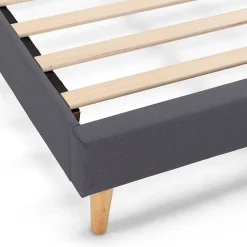 Vs Venta-Stock Sommier tapissier Aura + tête de lit 140x190 cm Gris Foncé, hauteur 30 cm* Sommier